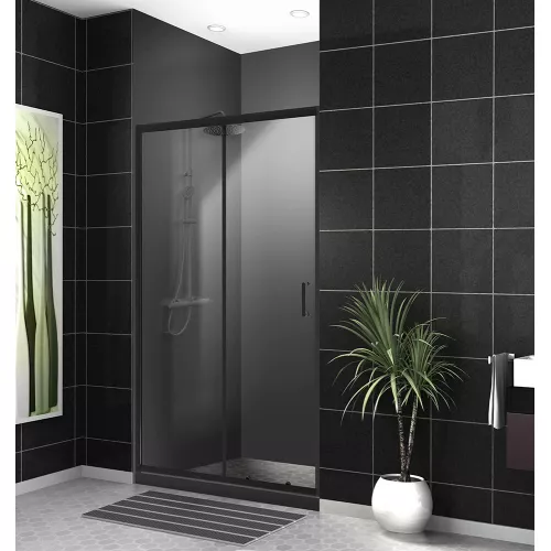 Душевые ограждения: Душевая дверь BelBagno UNO-195-BF-1-C-NERO 1 в магазине Акватория