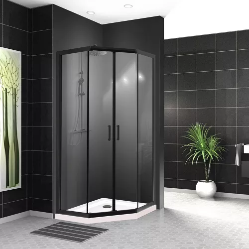 Душевые ограждения: Душевой уголок BelBagno UNO-195-P-2-90-C-NERO 1 в магазине Акватория
