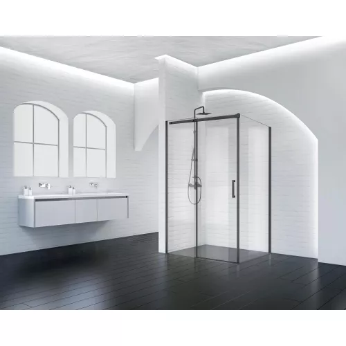 Душевые ограждения: Душевой уголок BelBagno ACQUA-AH-1/-C-NERO 1 в магазине Акватория