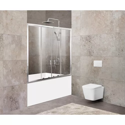 Душевые ограждения: Шторка на ванну BelBagno UNIQUE-VF-2-150/180-140-C-Cr 1 в магазине Акватория