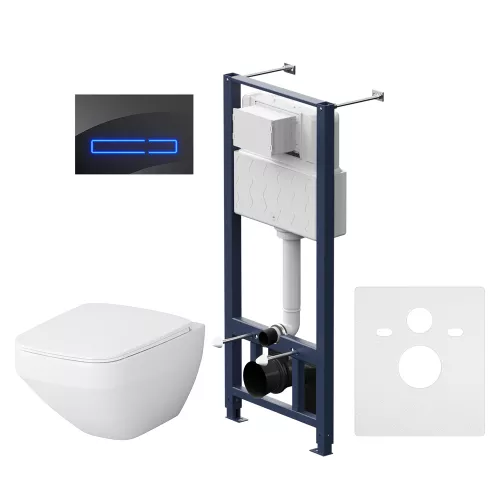 Санфаянс: AM.PM Инсталляция  с клав Touchless Pro стекло, чёр с подв унит Inspire V2.0 FlashClean с сид м/л 1 в магазине Акватория