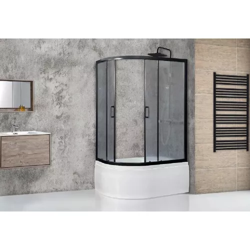 Душевые ограждения: Душевой угол Royal Bath RB 8120BK ассиметричный 1 в магазине Акватория
