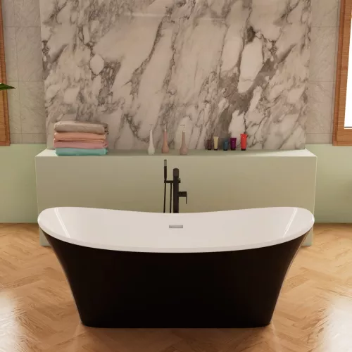 Ванны: Ванна акриловая Frank F6104 White/Black  170х75 1 в магазине Акватория