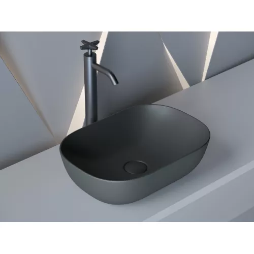 Санфаянс: Умывальник чаша Ceramica Nova накладная прямоугольная (цвет Темный Антрацит Матовый) Element 455*325*135мм 1 в магазине Акватория