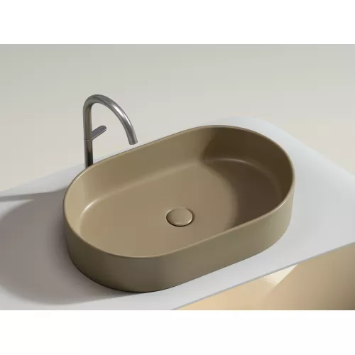 Санфаянс: Умывальник чаша Ceramica Nova накладная овальная (цвет Капучино Матовый) Element 608*385*122мм 1 в магазине Акватория