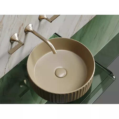 Санфаянс: Умывальник чаша Ceramica Nova накладная круглая (цвет Капучино Матовый) Element 360*360*115мм 1 в магазине Акватория