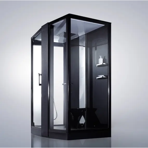 Душевая кабина прямоугольная с паром Orans SR-89102RS Black  L/R