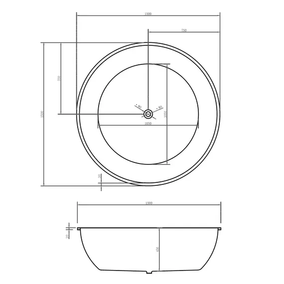 Акриловая ванна ABBER AB9279 150х150