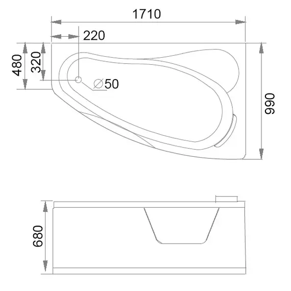 Акриловая гидромассажная ванна Gemy G9046
