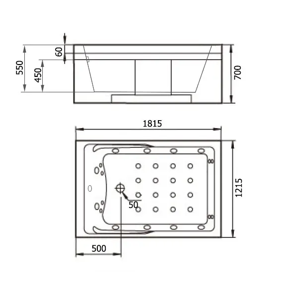 Акриловая гидромассажная ванна Gemy G9061