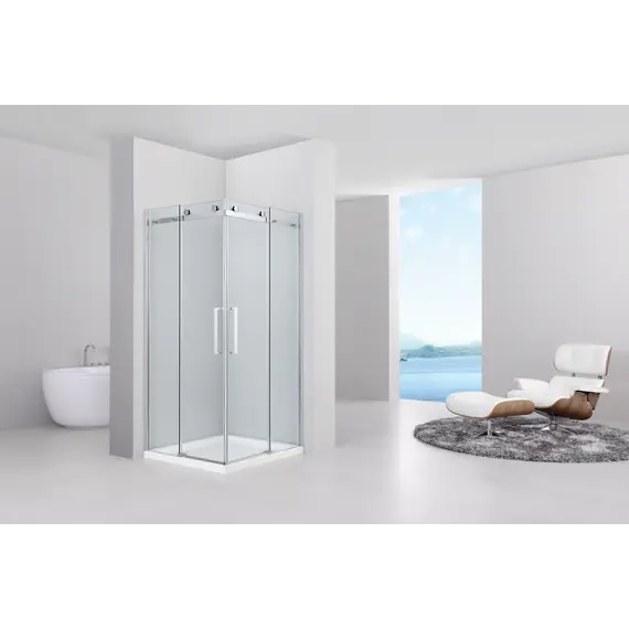 Душевой угол   Black & White S202  прозрачное/хром