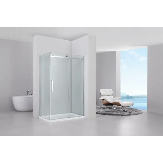 Душевой угол Black & White S208  прозрачное/хром