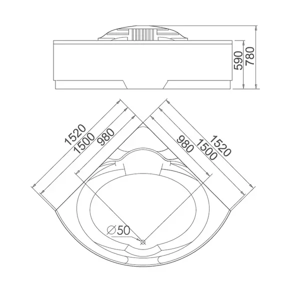 Акриловая гидромассажная ванна Gemy G9082  152*152