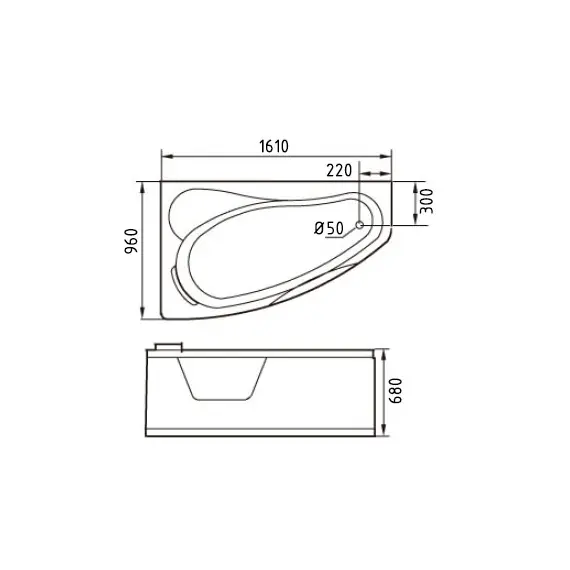 Акриловая гидромассажная ванна Gemy G9046