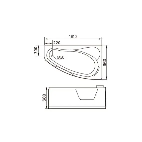 Акриловая гидромассажная ванна Gemy G9046
