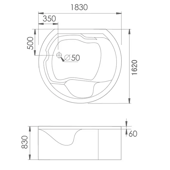 Акриловая гидромассажная ванна Gemy G9063