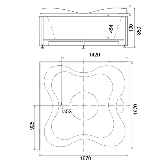 Акриловая гидромассажная ванна Gemy G9089