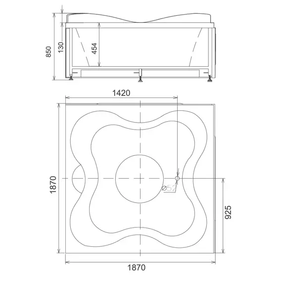 Акриловая гидромассажная ванна Gemy G9089
