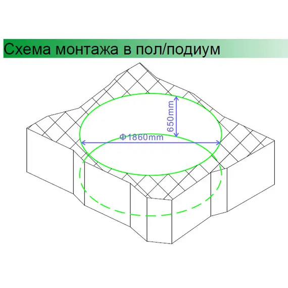 Акриловая гидромассажная ванна Gemy G9090  190*190