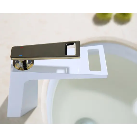 Смеситель на раковину (белый/золото) Bronze De Luxe A919W