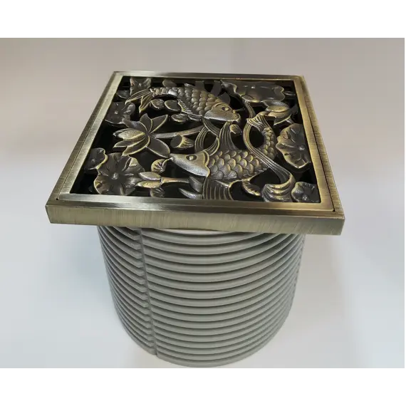 Насадка с рамкой и дизайн-решеткой Рыбы Bronze De Luxe