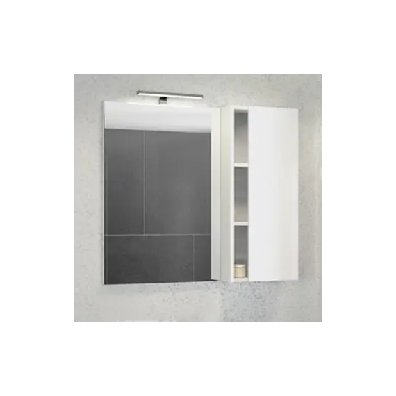 COMFORTY. Зеркало-шкаф "Милан-90/120" белый глянец