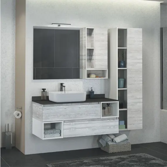 Зеркало-шкаф Comforty Прага, дуб белый