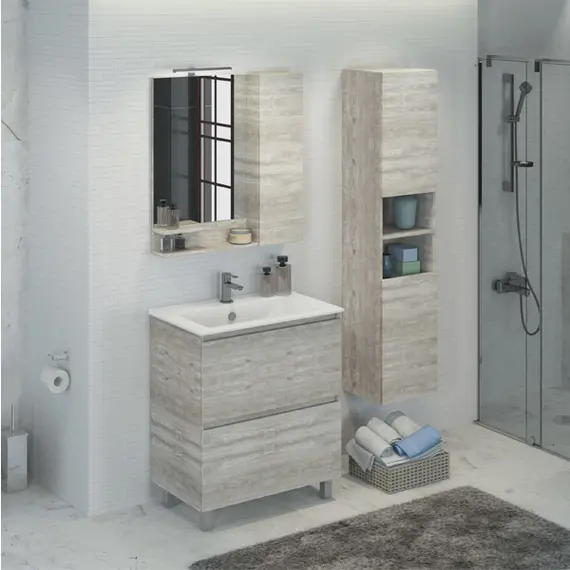 Зеркало-шкаф Comforty Верона, дуб белый