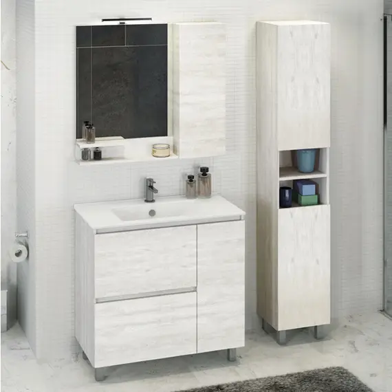 COMFORTY. Шкаф-колонна напольная "Верона-35-Н" дуб белый