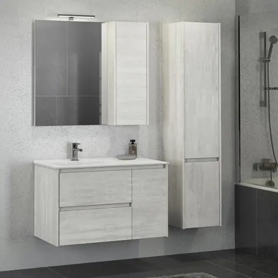 COMFORTY. Шкаф-колонна "Бремен-35" дуб белый