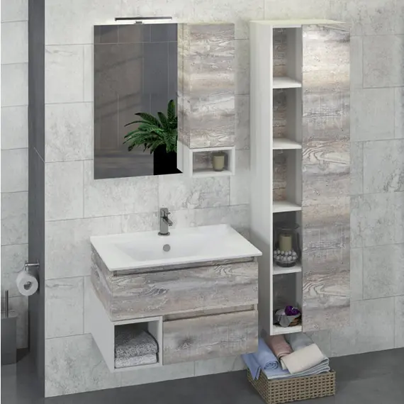 Зеркало-шкаф Comforty Турин, дуб бежевый