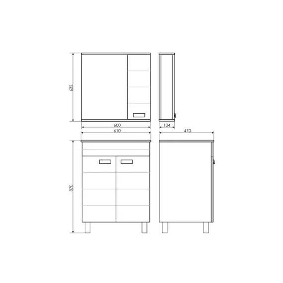 COMFORTY. Зеркало-шкаф "Модена М-60/75/90" белый матовый