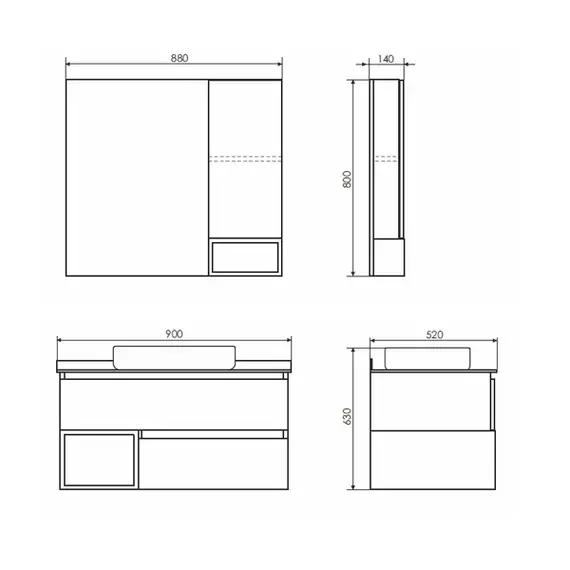 Зеркало-шкаф Comforty Прага, дуб белый