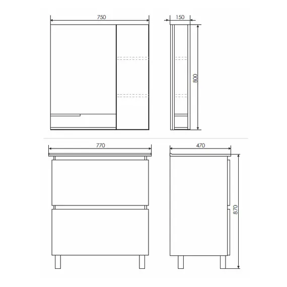 Тумба-умывальник Comforty  Верона дуб белый с раковиной Comforty 75E