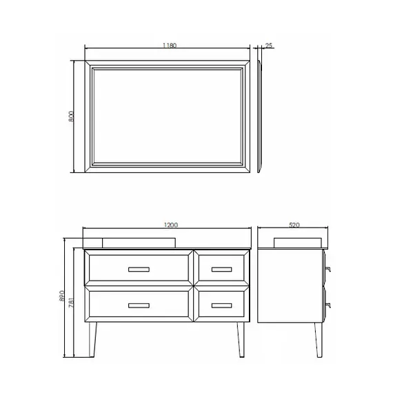 COMFORTY. Зеркало "Империя-120" белый глянец