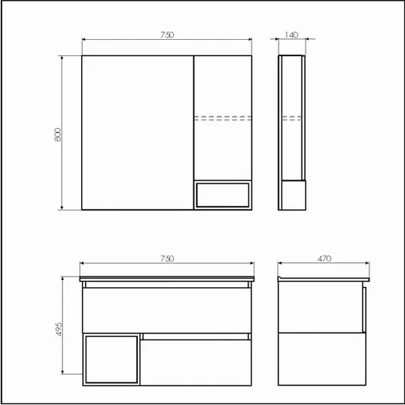 Зеркало-шкаф Comforty Турин, дуб бежевый