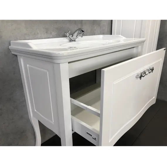 COMFORTY. Тумба-умывальник "Павия-100" белый глянец с раковиной COMFORTY 50110