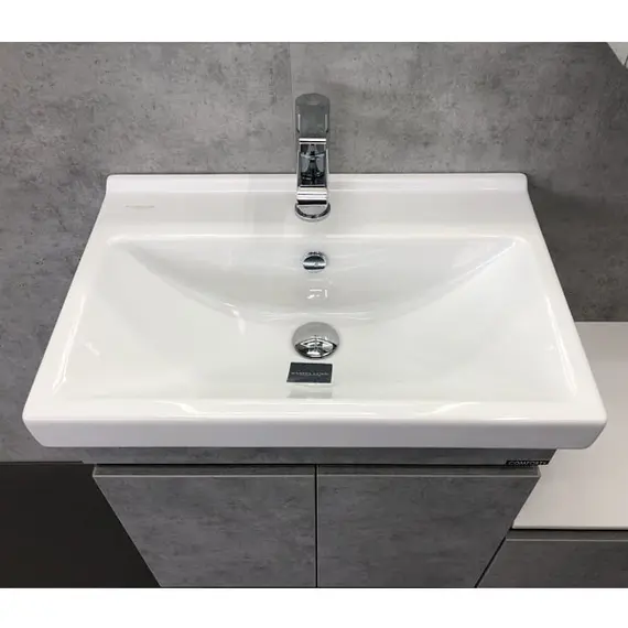 COMFORTY. Тумба-умывальник "Осло-60" бетон светлый с раковиной Fest 60