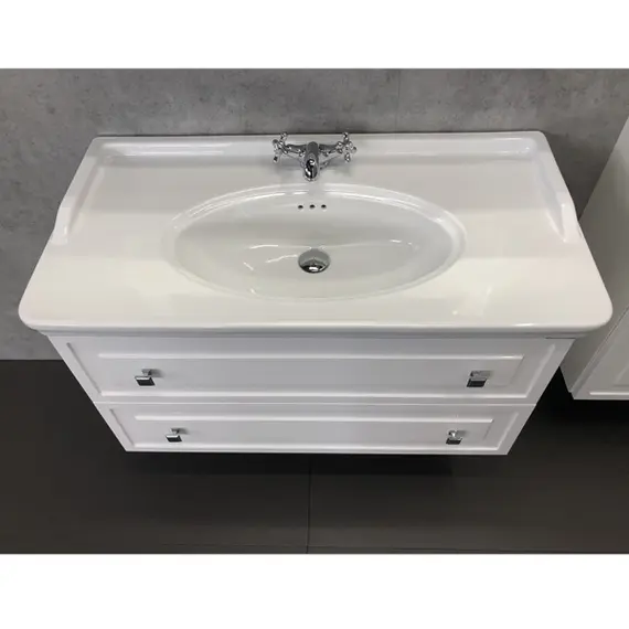 COMFORTY. Тумба-умывальник "Феррара-100" белый глянец с раковиной COMFORTY