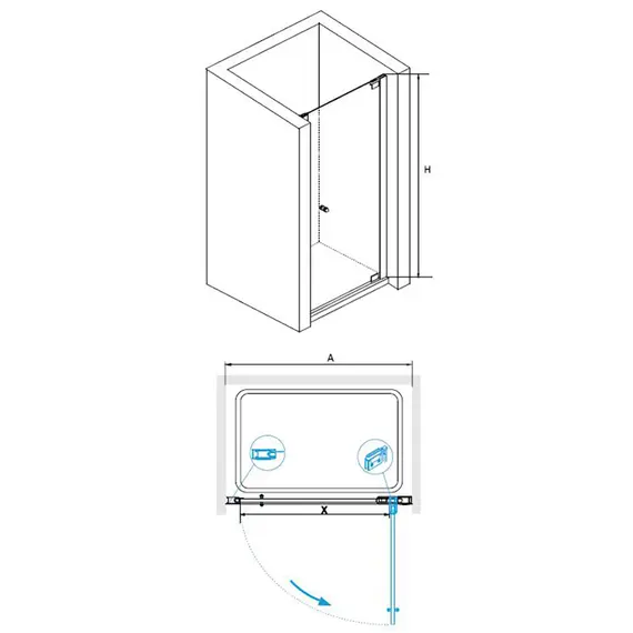 Душевая дверь Domustar EF-07