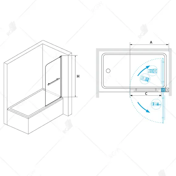 Шторка на ванну RGW SC-02