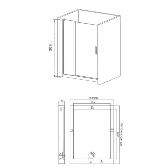 Душевая дверь распашная Good Door Mokka WTW
