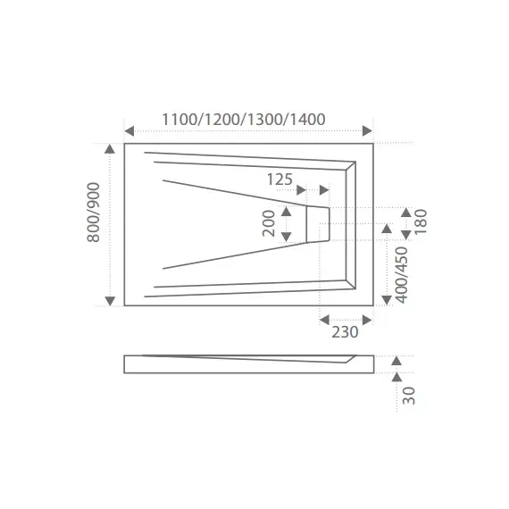 Поддон прямоугольный литьевой мрамор Good Door Атриум