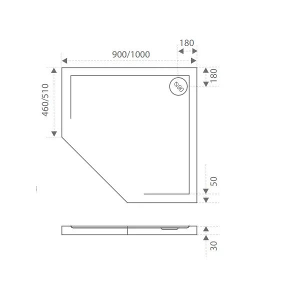Поддон из литьевого мрамора  Good Door Пента