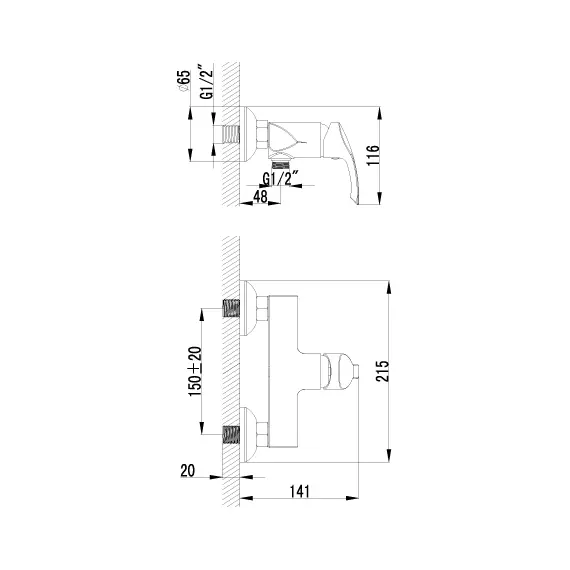 Смеситель Lemark Plus Strike LM1103C для душа