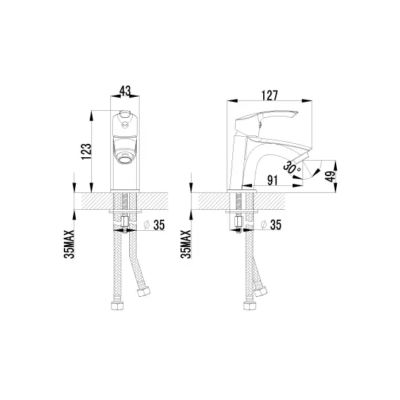 Смеситель Lemark Plus Strike LM1106C для раковины