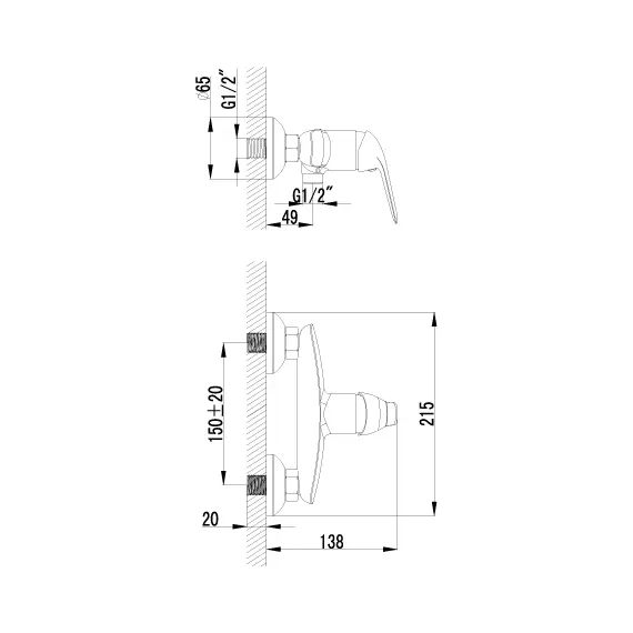 Смеситель Lemark Plus Advance LM1203C для душа