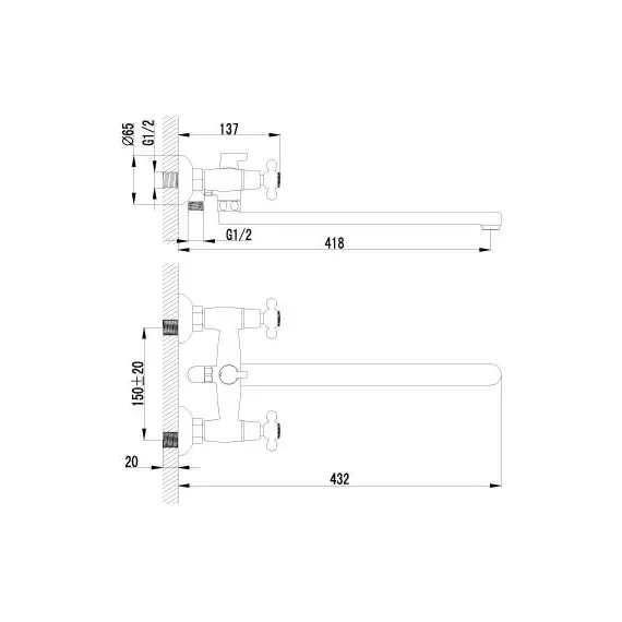Смеситель Lemark Standard LM2112C универсальный