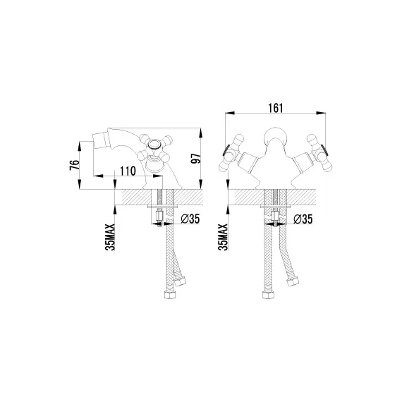 Смеситель Lemark Vintage LM2808B для биде