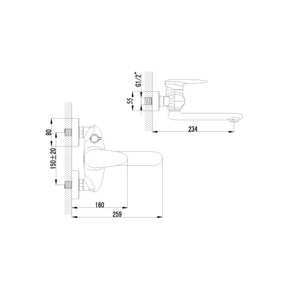 Смеситель Lemark Status LM4414C для ванны